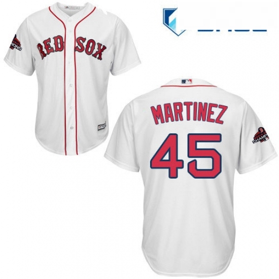 Youth Majestic Boston Red Sox 45 Pedro Martinez Authentic White Home Cool Base 2018 World Series Champions MLB Jersey Youth Majestic Boston Red Sox 45 Pedro Martinez Authentic White Home Cool Base 2018 World Series Champions MLB Jersey