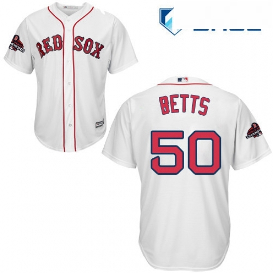 Youth Majestic Boston Red Sox 50 Mookie Betts Authentic White Home Cool Base 2018 World Series Champions MLB Jersey Youth Majestic Boston Red Sox 50 Mookie Betts Authentic White Home Cool Base 2018 World Series Champions MLB Jersey