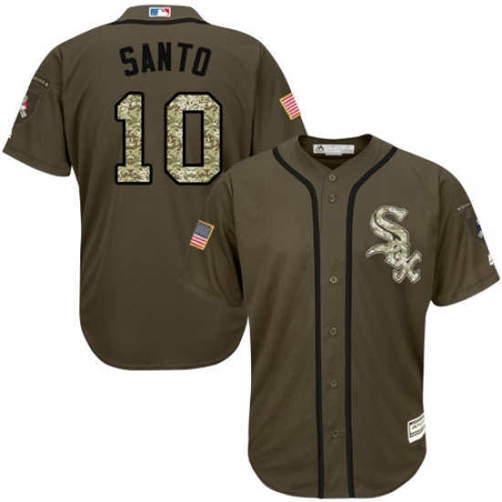 Youth Majestic Chicago White Sox 10 Ron Santo Authentic Green Salute to Service MLB Jersey Youth Majestic Chicago White Sox 10 Ron Santo Authentic Green Salute to Service MLB Jersey