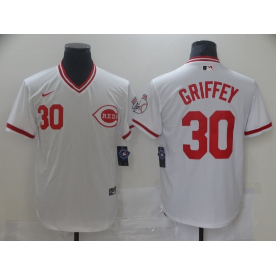 Cincinnati Reds 30 Ken Griffey Jr White Nike Throwback Jersey Cincinnati Reds 30 Ken Griffey Jr White Nike Throwback Jersey