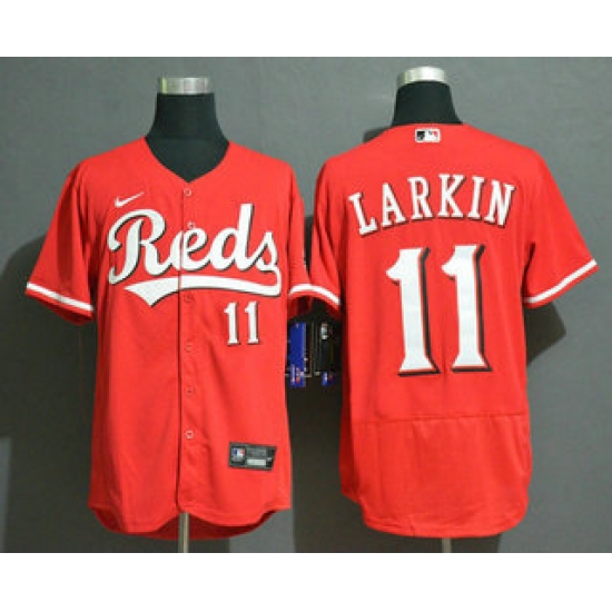 Men Cincinnati Reds 11 Barry Larkin Red Stitched MLB Flex Base Nike Jersey Men Cincinnati Reds 11 Barry Larkin Red Stitched MLB Flex Base Nike Jersey