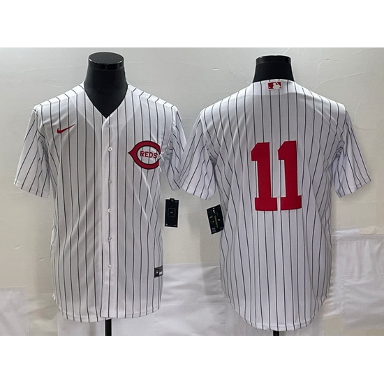 Men Cincinnati Reds 11 Barry Larkin White Field Of Dreams Stitched Baseball Jersey Men Cincinnati Reds 11 Barry Larkin White Field Of Dreams Stitched Baseball Jersey
