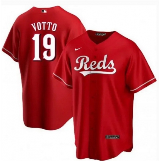 Men Cincinnati Reds 19 Joey Votto Red Cool Base Stitched Baseball Jersey Men Cincinnati Reds 19 Joey Votto Red Cool Base Stitched Baseball Jersey