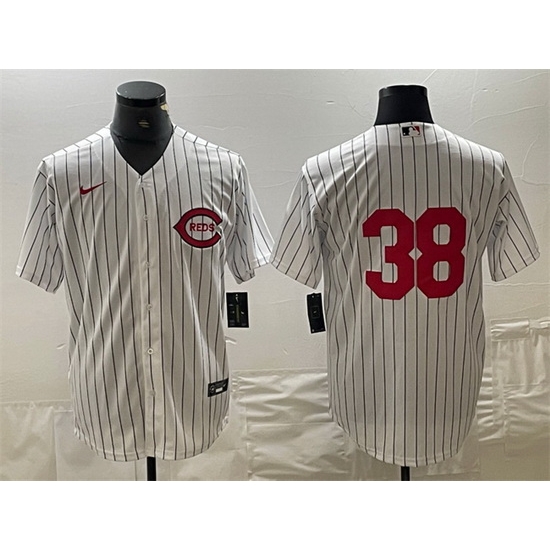 Men Cincinnati Reds 38 Jose Barrero White Field Of Dreams Stitched Baseball Jersey Men Cincinnati Reds 38 Jose Barrero White Field Of Dreams Stitched Baseball Jersey