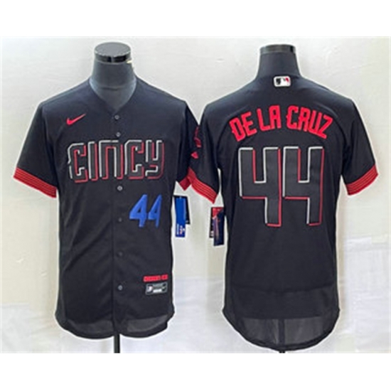 Men Cincinnati Reds 44 Elly De La Cruz Number Black 2023 City Connect Flex Base Stitched Baseball Jersey1 Men Cincinnati Reds 44 Elly De La Cruz Number Black 2023 City Connect Flex Base Stitched Baseball Jersey1