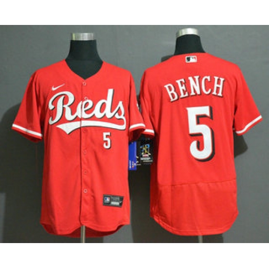 Men Cincinnati Reds 5 Johnny Bench Red Stitched MLB Flex Base Nike Jersey Men Cincinnati Reds 5 Johnny Bench Red Stitched MLB Flex Base Nike Jersey