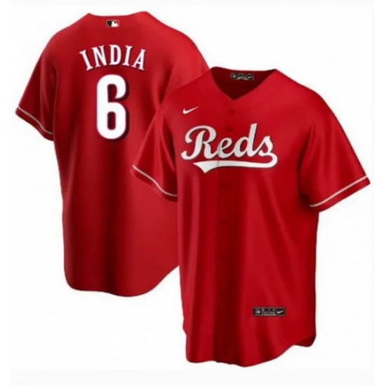 Men Cincinnati Reds 6 Jonathan India Red Cool Base Stitched Baseball Jersey Men Cincinnati Reds 6 Jonathan India Red Cool Base Stitched Baseball Jersey