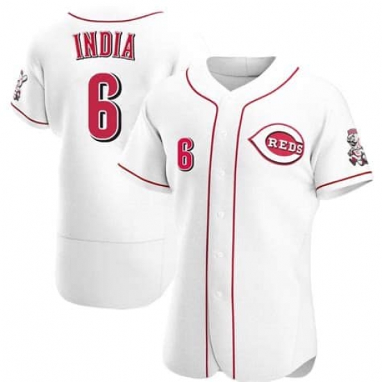 Men Cincinnati Reds 6 Jonathan India White Flex Base Stitched Jersey Men Cincinnati Reds 6 Jonathan India White Flex Base Stitched Jersey