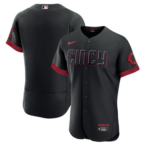 Men Cincinnati Reds Blank Black 2023 City Connect Flex Base Stitched Jersey Men Cincinnati Reds Blank Black 2023 City Connect Flex Base Stitched Jersey