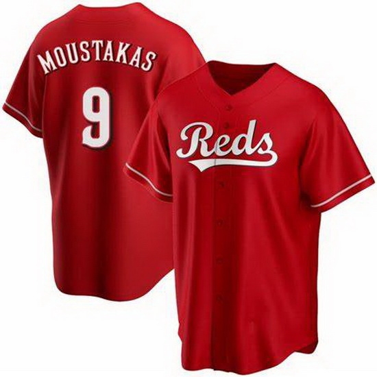 Men Nike Cincinnati Reds 9 Mike Moustakas Red Home Stitched Baseball Jersey Men Nike Cincinnati Reds 9 Mike Moustakas Red Home Stitched Baseball Jersey