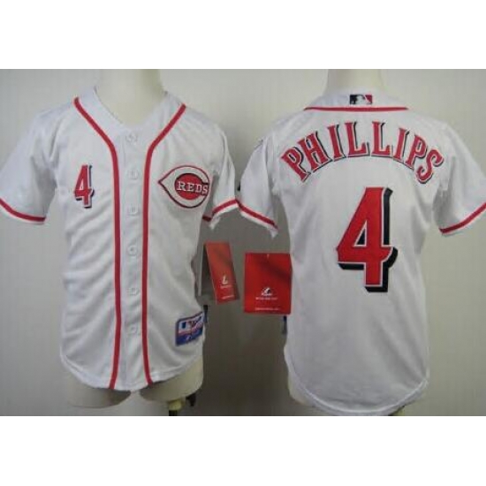Men Reds #4 Brandon Phillips White Cool Base Stitched MLB Jersey Men Reds #4 Brandon Phillips White Cool Base Stitched MLB Jersey