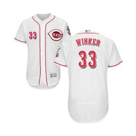 Mens Cincinnati Reds 33 Jesse Winker White Home Flex Base Authentic Collection Baseball Jersey Mens Cincinnati Reds 33 Jesse Winker White Home Flex Base Authentic Collection Baseball Jersey