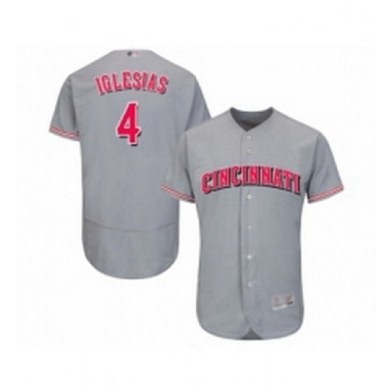 Mens Cincinnati Reds 4 Jose Iglesias Grey Road Flex Base Authentic Collection Baseball Jersey Mens Cincinnati Reds 4 Jose Iglesias Grey Road Flex Base Authentic Collection Baseball Jersey