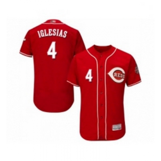 Mens Cincinnati Reds 4 Jose Iglesias Red Alternate Flex Base Authentic Collection Baseball Jersey Mens Cincinnati Reds 4 Jose Iglesias Red Alternate Flex Base Authentic Collection Baseball Jersey