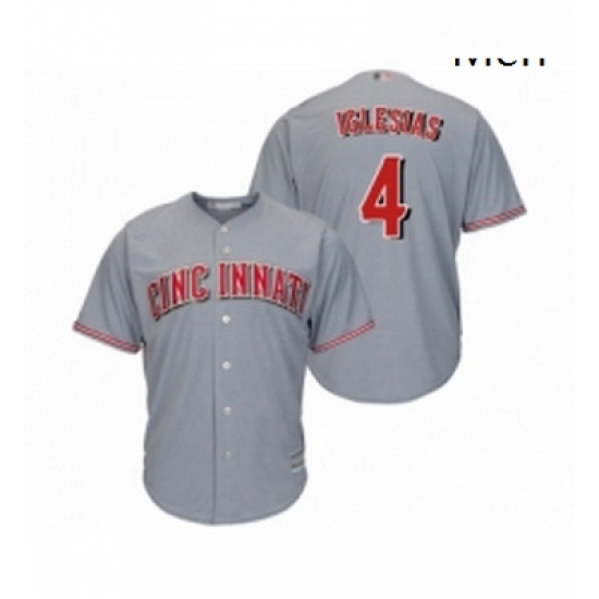 Mens Cincinnati Reds 4 Jose Iglesias Replica Grey Road Cool Base Baseball Jersey Mens Cincinnati Reds 4 Jose Iglesias Replica Grey Road Cool Base Baseball Jersey