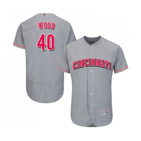 Mens Cincinnati Reds 40 Alex Wood Grey Road Flex Base Authentic Collection Baseball Jersey Mens Cincinnati Reds 40 Alex Wood Grey Road Flex Base Authentic Collection Baseball Jersey