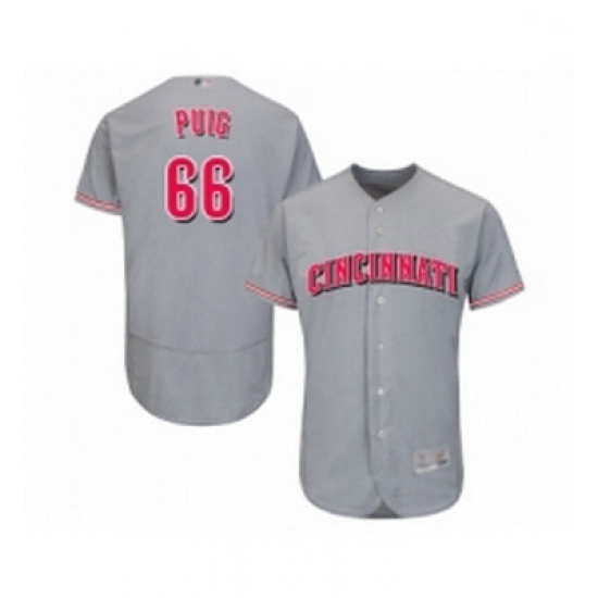 Mens Cincinnati Reds 66 Yasiel Puig Grey Road Flex Base Authentic Collection Baseball Jersey Mens Cincinnati Reds 66 Yasiel Puig Grey Road Flex Base Authentic Collection Baseball Jersey