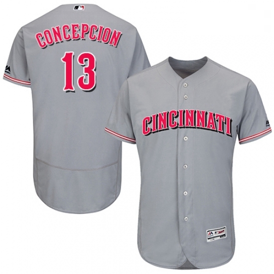 Mens Majestic Cincinnati Reds 13 Dave Concepcion Grey Flexbase Authentic Collection MLB Jersey Mens Majestic Cincinnati Reds 13 Dave Concepcion Grey Flexbase Authentic Collection MLB Jersey