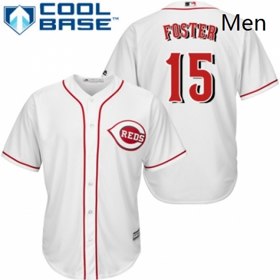 Mens Majestic Cincinnati Reds 15 George Foster Replica White Home Cool Base MLB Jersey Mens Majestic Cincinnati Reds 15 George Foster Replica White Home Cool Base MLB Jersey