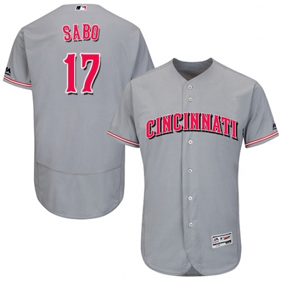 Mens Majestic Cincinnati Reds 17 Chris Sabo Grey Flexbase Authentic Collection MLB Jersey Mens Majestic Cincinnati Reds 17 Chris Sabo Grey Flexbase Authentic Collection MLB Jersey