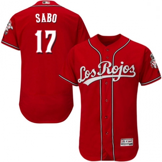 Mens Majestic Cincinnati Reds 17 Chris Sabo Red Los Rojos Flexbase Authentic Collection MLB Jersey Mens Majestic Cincinnati Reds 17 Chris Sabo Red Los Rojos Flexbase Authentic Collection MLB Jersey