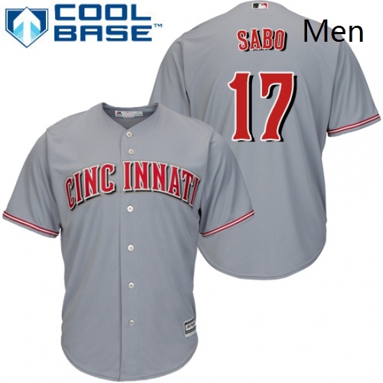 Mens Majestic Cincinnati Reds 17 Chris Sabo Replica Grey Road Cool Base MLB Jersey Mens Majestic Cincinnati Reds 17 Chris Sabo Replica Grey Road Cool Base MLB Jersey