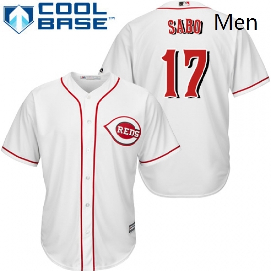 Mens Majestic Cincinnati Reds 17 Chris Sabo Replica White Home Cool Base MLB Jersey Mens Majestic Cincinnati Reds 17 Chris Sabo Replica White Home Cool Base MLB Jersey