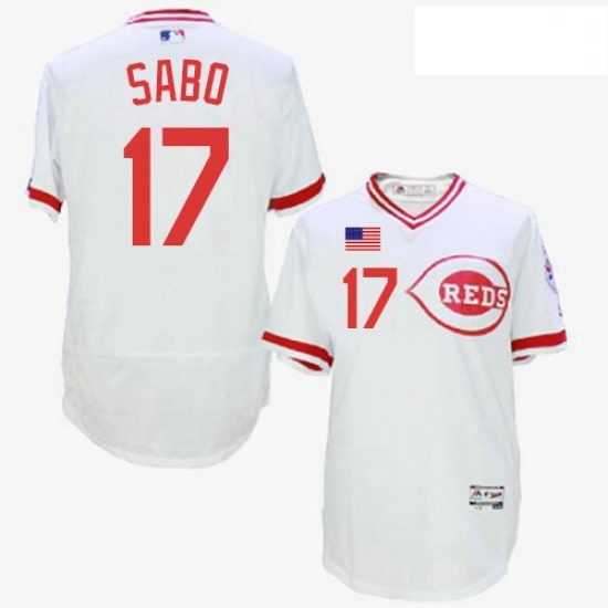 Mens Majestic Cincinnati Reds 17 Chris Sabo White Flexbase Authentic Collection Cooperstown MLB Jersey Mens Majestic Cincinnati Reds 17 Chris Sabo White Flexbase Authentic Collection Cooperstown MLB Jersey