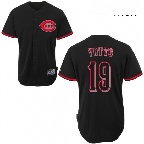Mens Majestic Cincinnati Reds 19 Joey Votto Authentic Black Fashion MLB Jersey Mens Majestic Cincinnati Reds 19 Joey Votto Authentic Black Fashion MLB Jersey