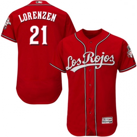 Mens Majestic Cincinnati Reds 21 Michael Lorenzen Red Los Rojos Flexbase Authentic Collection MLB Jersey Mens Majestic Cincinnati Reds 21 Michael Lorenzen Red Los Rojos Flexbase Authentic Collection MLB Jersey