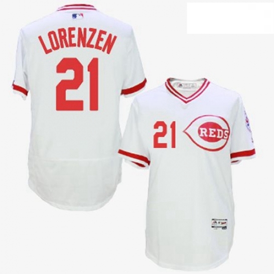 Mens Majestic Cincinnati Reds 21 Michael Lorenzen White Flexbase Authentic Collection Cooperstown MLB Jersey Mens Majestic Cincinnati Reds 21 Michael Lorenzen White Flexbase Authentic Collection Cooperstown MLB Jersey