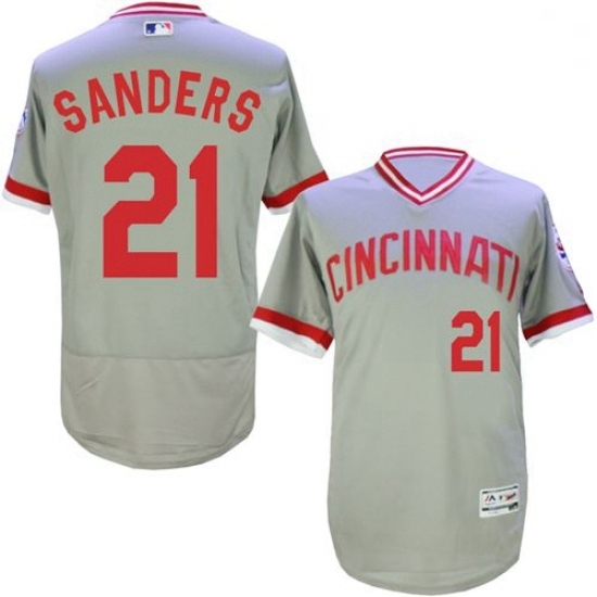 Mens Majestic Cincinnati Reds 21 Reggie Sanders Grey Flexbase Authentic Collection Cooperstown MLB Jersey Mens Majestic Cincinnati Reds 21 Reggie Sanders Grey Flexbase Authentic Collection Cooperstown MLB Jersey