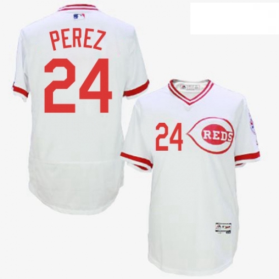 Mens Majestic Cincinnati Reds 24 Tony Perez White Flexbase Authentic Collection Cooperstown MLB Jersey Mens Majestic Cincinnati Reds 24 Tony Perez White Flexbase Authentic Collection Cooperstown MLB Jersey