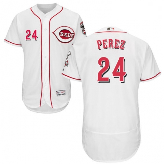 Mens Majestic Cincinnati Reds 24 Tony Perez White Home Flex Base Authentic Collection MLB Jersey Mens Majestic Cincinnati Reds 24 Tony Perez White Home Flex Base Authentic Collection MLB Jersey