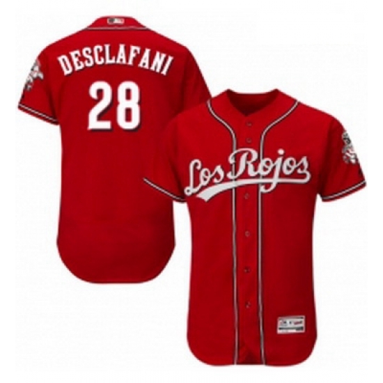 Mens Majestic Cincinnati Reds 28 Anthony DeSclafani Red Los Rojos Flexbase Authentic Collection MLB Jersey Mens Majestic Cincinnati Reds 28 Anthony DeSclafani Red Los Rojos Flexbase Authentic Collection MLB Jersey