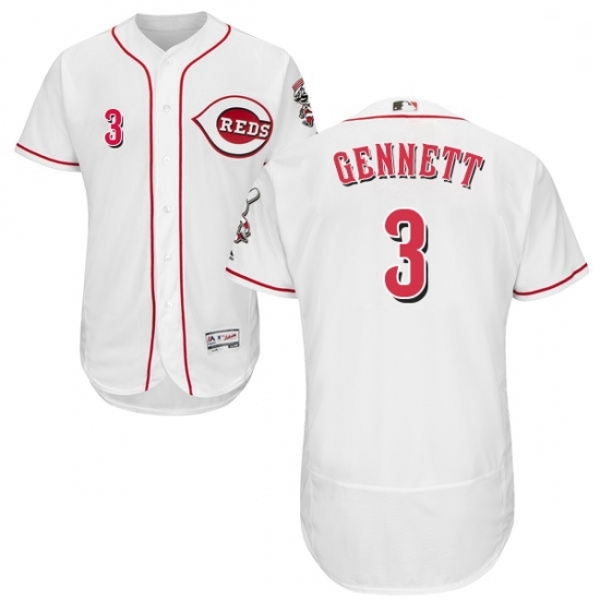 Mens Majestic Cincinnati Reds 3 Scooter Gennett White Home Flex Base Authentic Collection MLB Jersey Mens Majestic Cincinnati Reds 3 Scooter Gennett White Home Flex Base Authentic Collection MLB Jersey