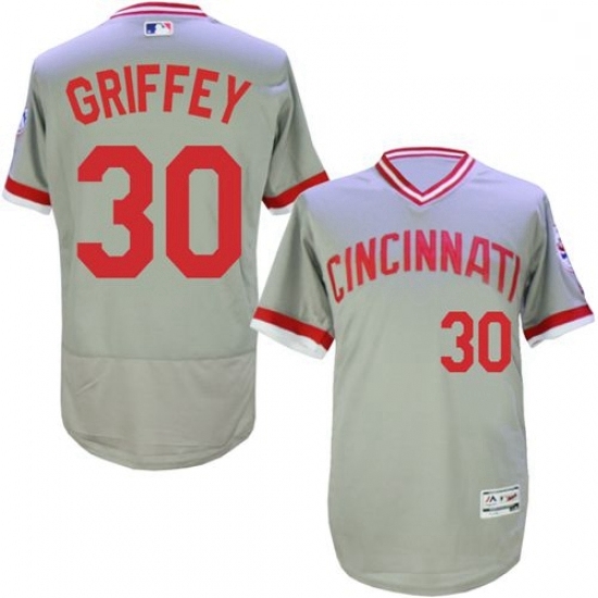 Mens Majestic Cincinnati Reds 30 Ken Griffey Grey Flexbase Authentic Collection Cooperstown MLB Jersey Mens Majestic Cincinnati Reds 30 Ken Griffey Grey Flexbase Authentic Collection Cooperstown MLB Jersey