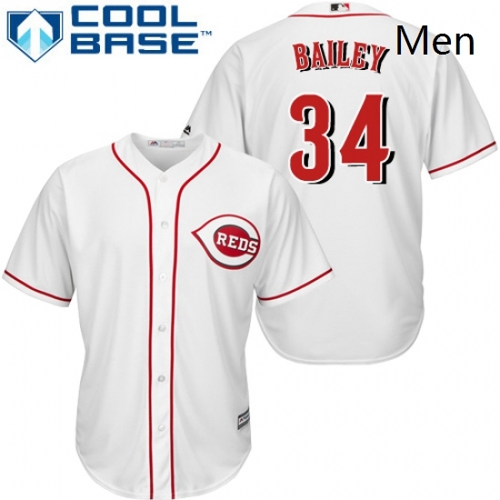 Mens Majestic Cincinnati Reds 34 Homer Bailey Replica White Home Cool Base MLB Jersey Mens Majestic Cincinnati Reds 34 Homer Bailey Replica White Home Cool Base MLB Jersey