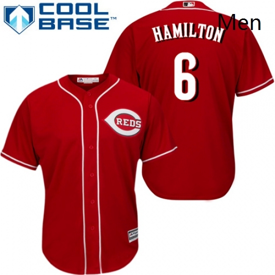 Mens Majestic Cincinnati Reds 6 Billy Hamilton Replica Red Alternate Cool Base MLB Jersey Mens Majestic Cincinnati Reds 6 Billy Hamilton Replica Red Alternate Cool Base MLB Jersey