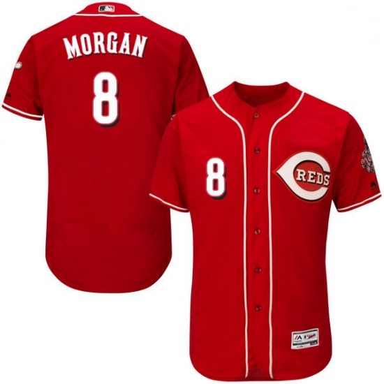 Mens Majestic Cincinnati Reds 8 Joe Morgan Red Alternate Flex Base Authentic Collection MLB Jersey Mens Majestic Cincinnati Reds 8 Joe Morgan Red Alternate Flex Base Authentic Collection MLB Jersey