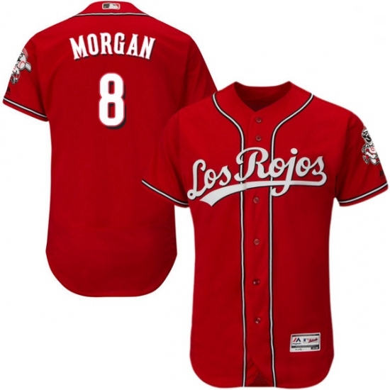 Mens Majestic Cincinnati Reds 8 Joe Morgan Red Los Rojos Flexbase Authentic Collection MLB Jersey Mens Majestic Cincinnati Reds 8 Joe Morgan Red Los Rojos Flexbase Authentic Collection MLB Jersey