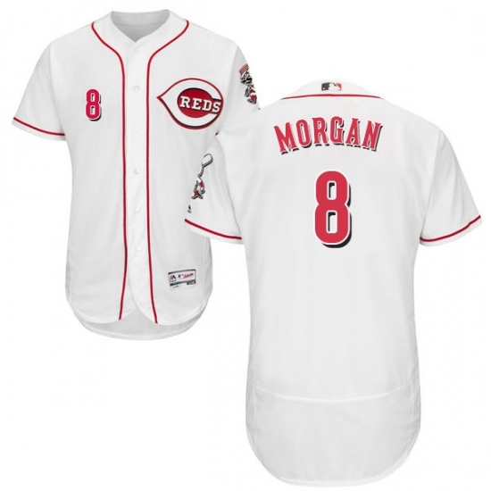 Mens Majestic Cincinnati Reds 8 Joe Morgan White Home Flex Base Authentic Collection MLB Jersey Mens Majestic Cincinnati Reds 8 Joe Morgan White Home Flex Base Authentic Collection MLB Jersey