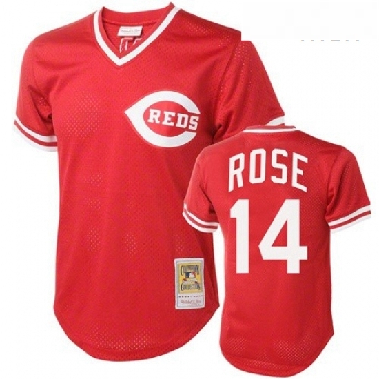 Mens Mitchell and Ness Cincinnati Reds 14 Pete Rose Replica Red Throwback MLB Jersey Mens Mitchell and Ness Cincinnati Reds 14 Pete Rose Replica Red Throwback MLB Jersey