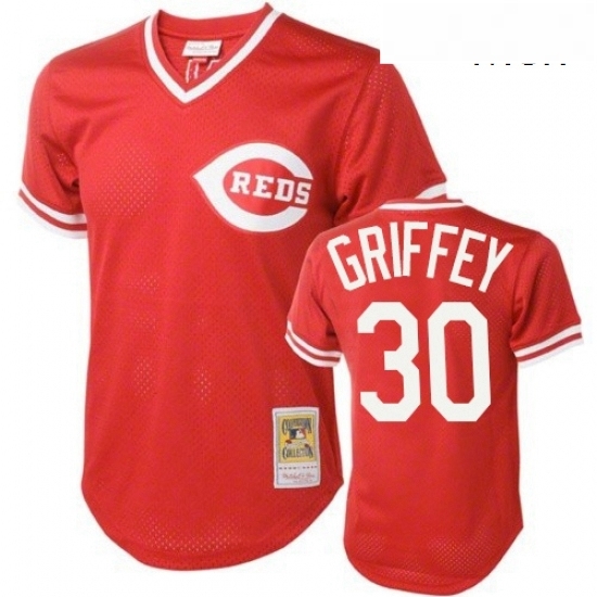 Mens Mitchell and Ness Cincinnati Reds 30 Ken Griffey Authentic Red Throwback MLB Jersey Mens Mitchell and Ness Cincinnati Reds 30 Ken Griffey Authentic Red Throwback MLB Jersey