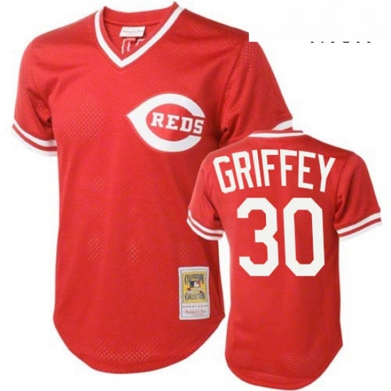 Mens Mitchell and Ness Cincinnati Reds 30 Ken Griffey Replica Red Throwback MLB Jersey Mens Mitchell and Ness Cincinnati Reds 30 Ken Griffey Replica Red Throwback MLB Jersey