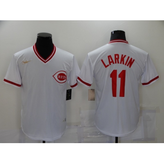 Men's Nike Cincinnati Reds #11 Barry Larkin White Cooperstown Collection Home Stitched MLB Jersey Men's Nike Cincinnati Reds #11 Barry Larkin White Cooperstown Collection Home Stitched MLB Jersey