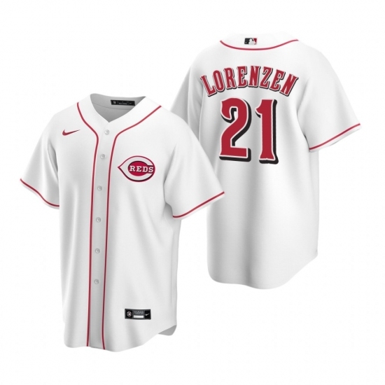 Mens Nike Cincinnati Reds 21 Michael Lorenzen White Home Stitched Baseball Jerse Mens Nike Cincinnati Reds 21 Michael Lorenzen White Home Stitched Baseball Jerse