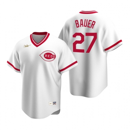 Mens Nike Cincinnati Reds 27 Trevor Bauer White Cooperstown Collection Home Stitched Baseball Jersey Mens Nike Cincinnati Reds 27 Trevor Bauer White Cooperstown Collection Home Stitched Baseball Jersey