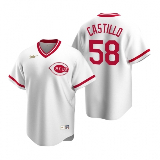 Mens Nike Cincinnati Reds 58 Luis Castillo White Cooperstown Collection Home Stitched Baseball Jersey Mens Nike Cincinnati Reds 58 Luis Castillo White Cooperstown Collection Home Stitched Baseball Jersey