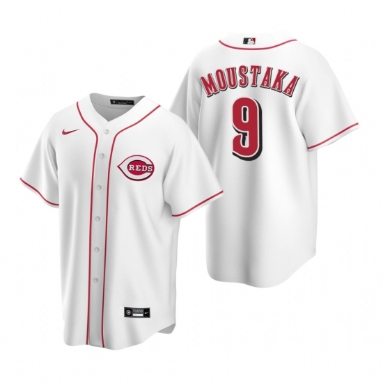Mens Nike Cincinnati Reds 9 Mike Moustakas White Home Stitched Baseball Jersey Mens Nike Cincinnati Reds 9 Mike Moustakas White Home Stitched Baseball Jersey